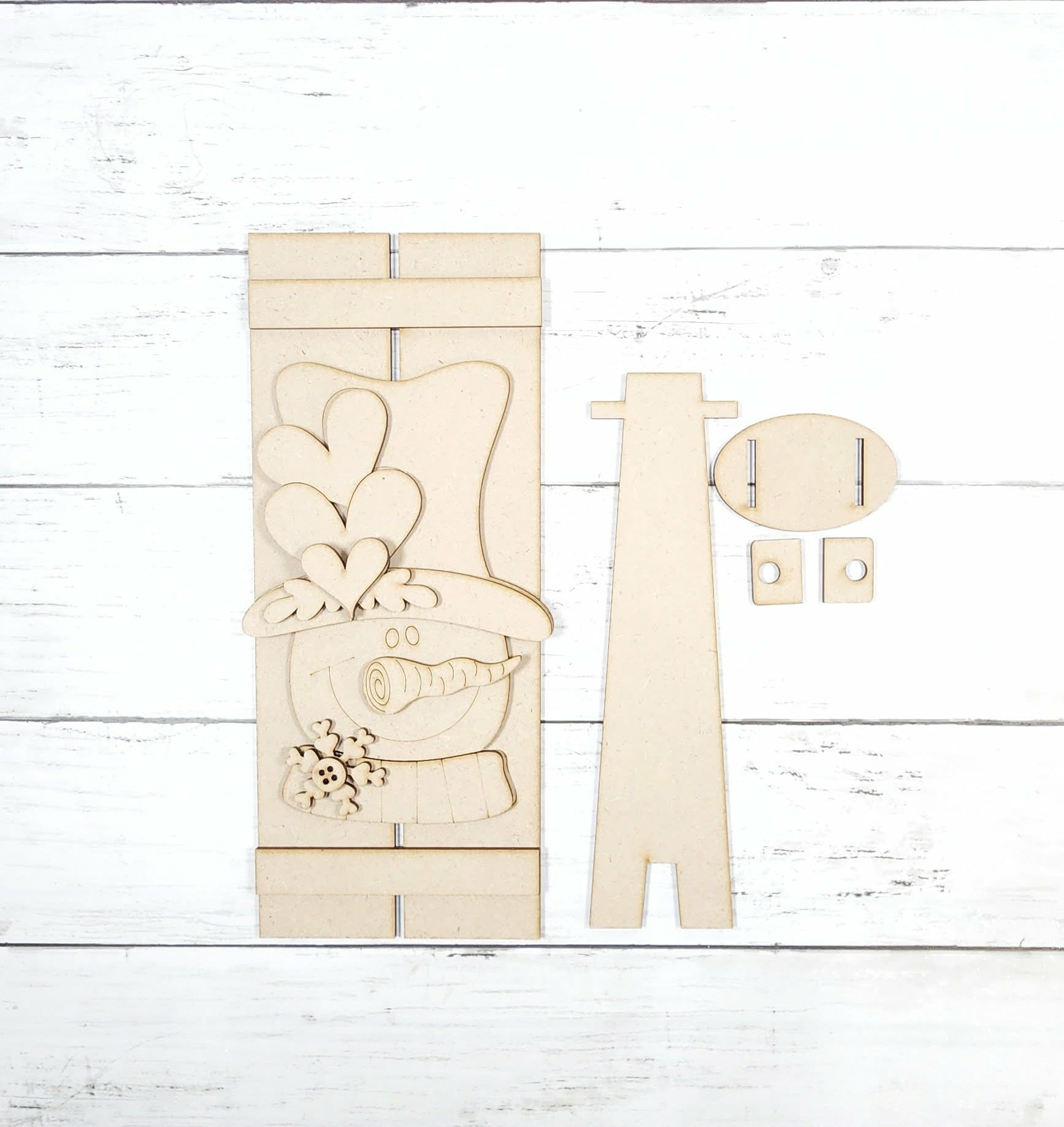 Snowman Valentine Pallet Shelf Sitter