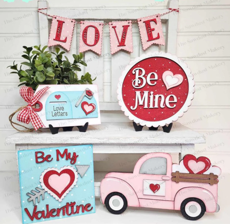 Be My Valentine Decor Set- DIY Blank