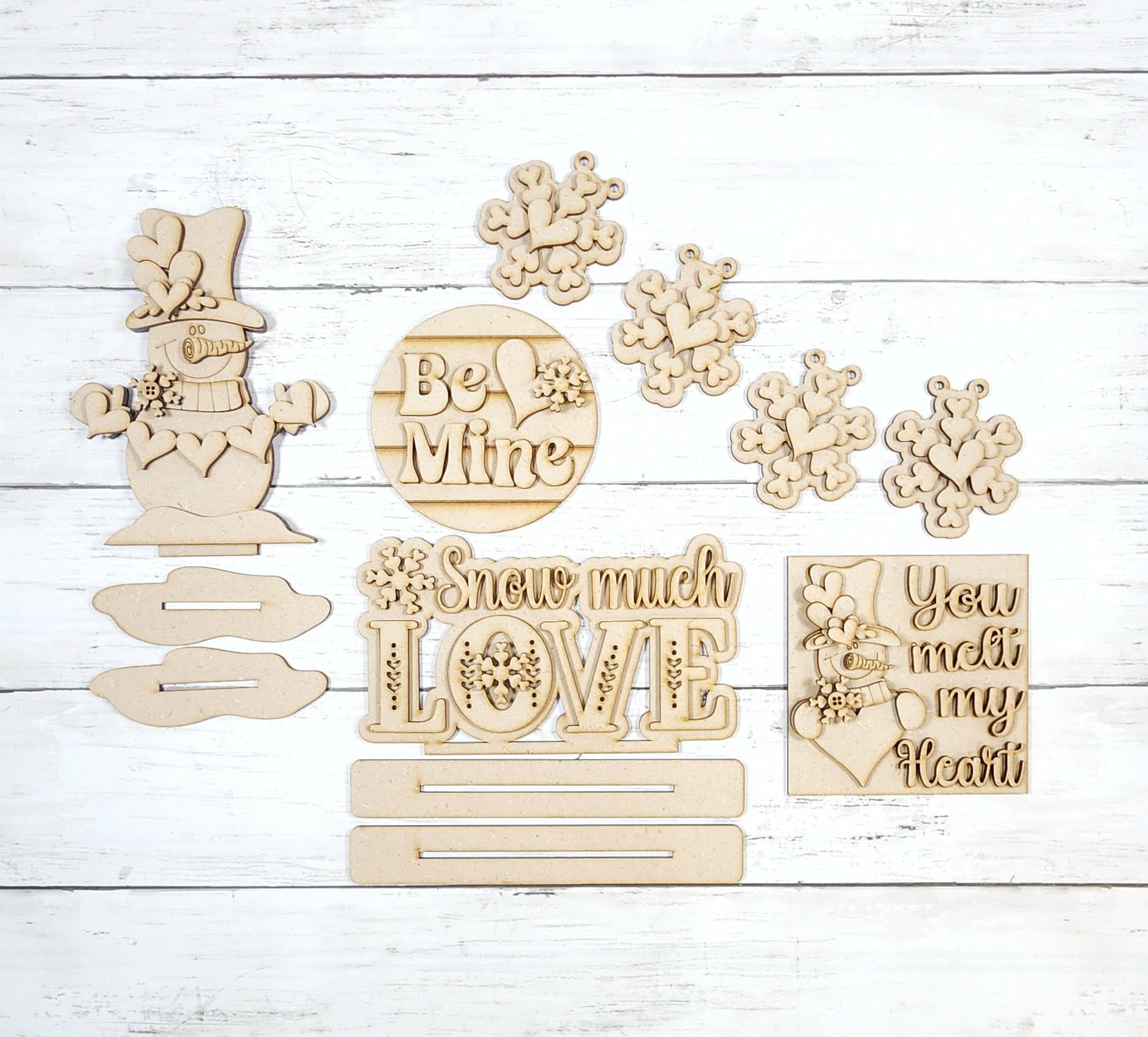 Snowman Valentine Decor Set