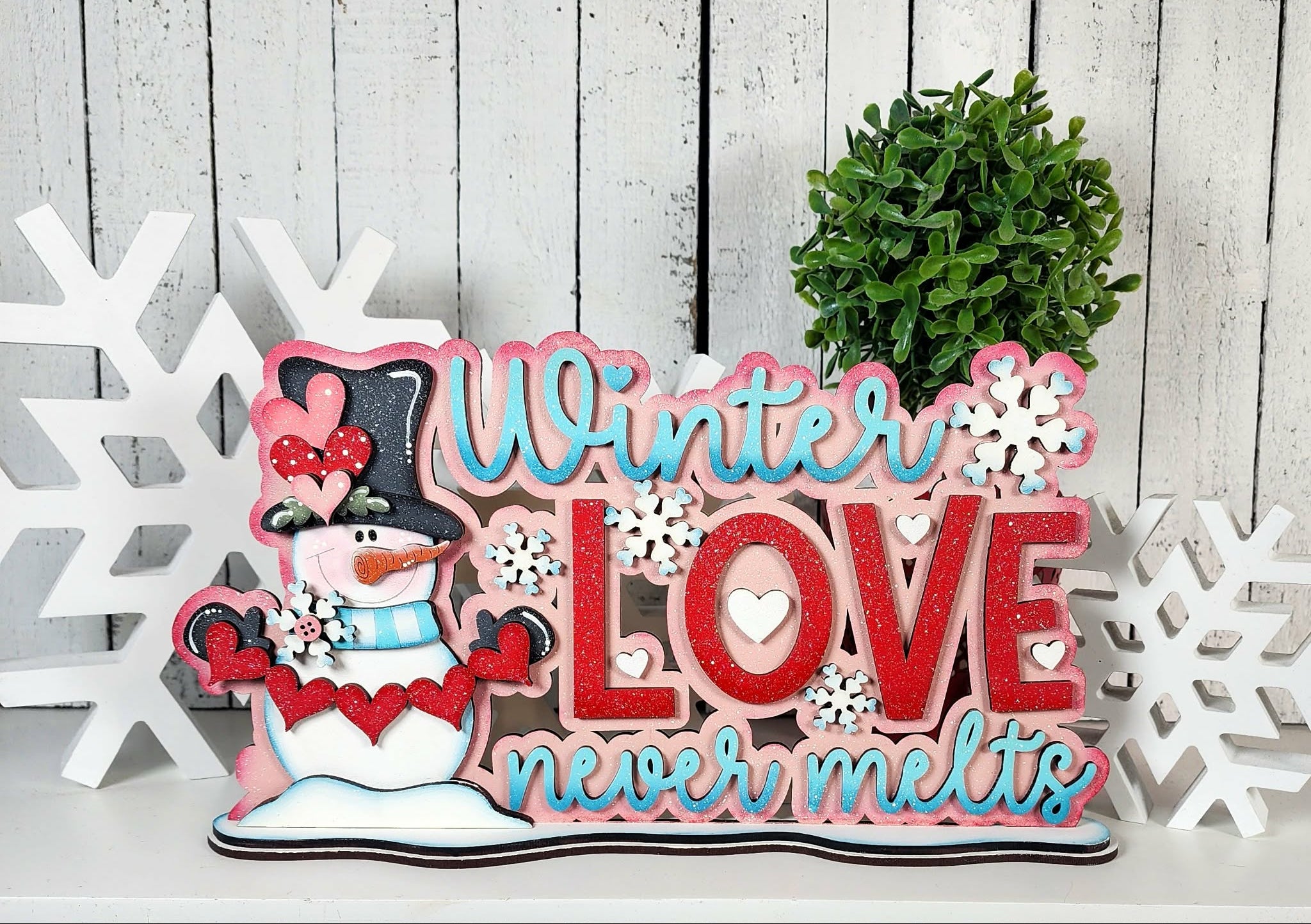 Winter Love Never Melts Shelf Sitter