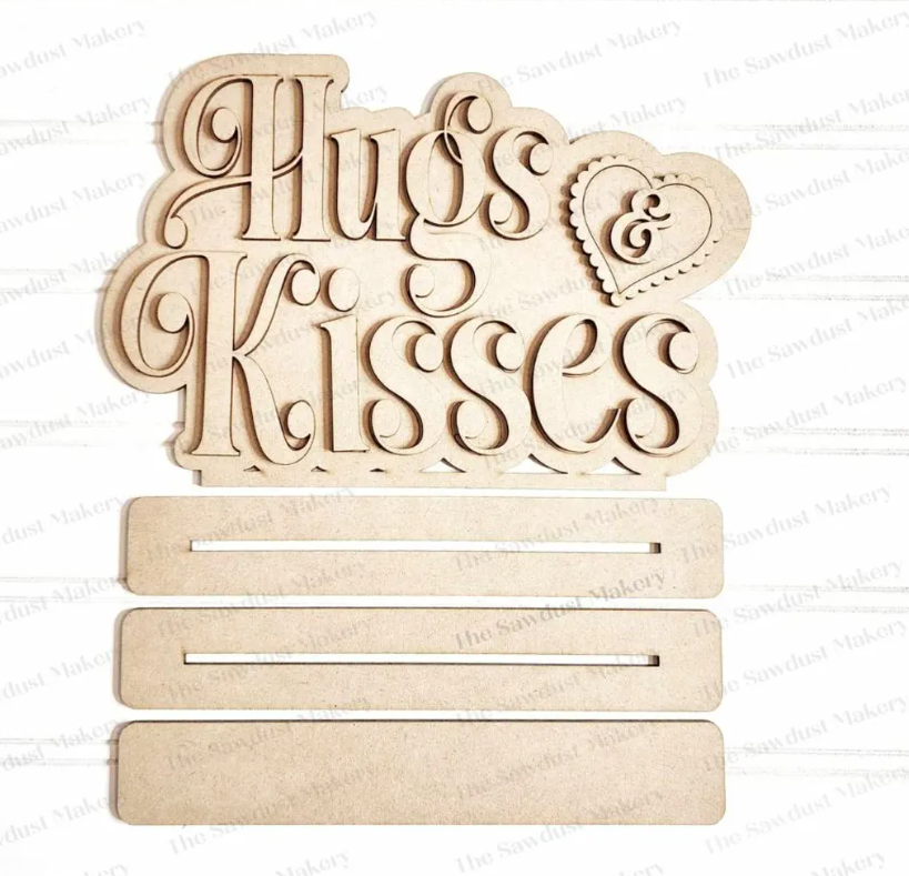 Hugs & Kisses Word Art Shelf Sitter- Paint Party