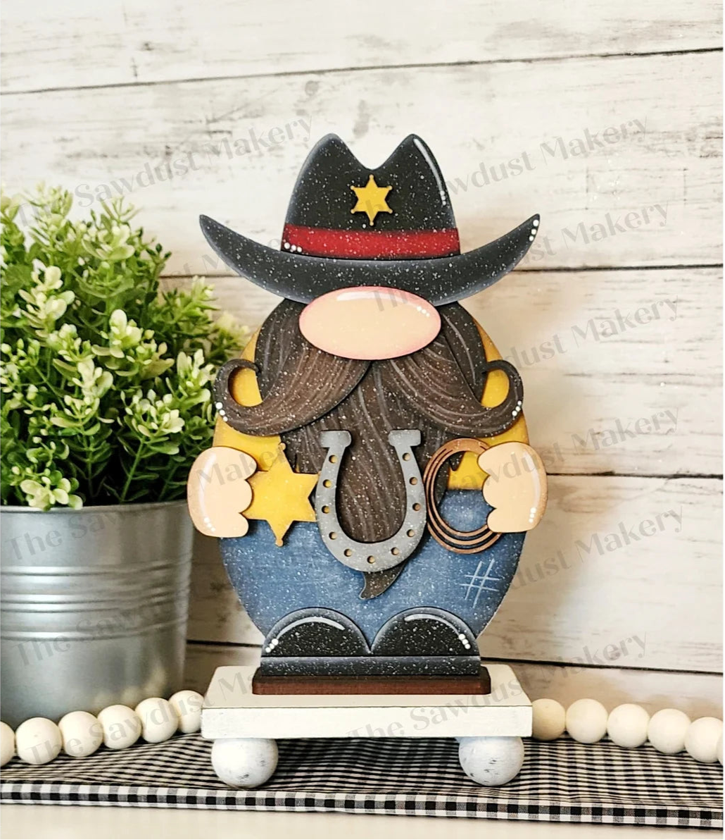 Cowboy Sherriff Gnome - Paint Party Kit