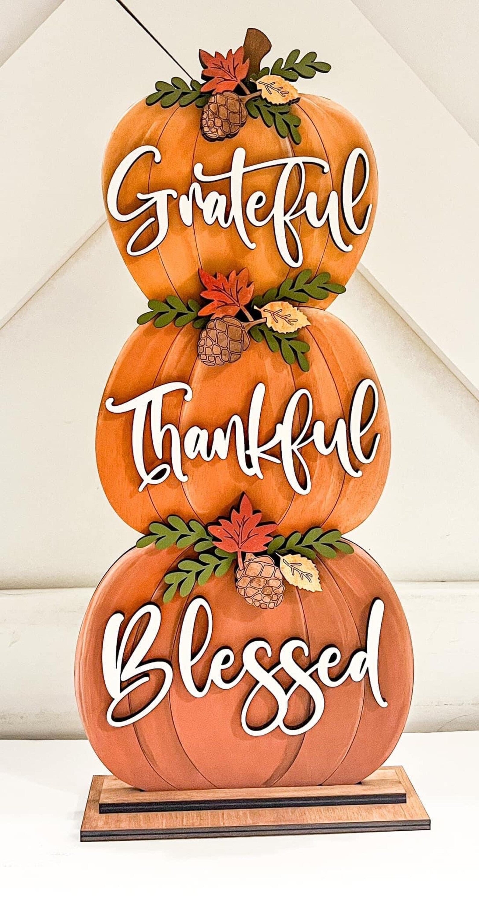 Thankful Grateful Blessed Pumpkin Stack- Paint Party Kit - BORDERLINE GRILL EVENT