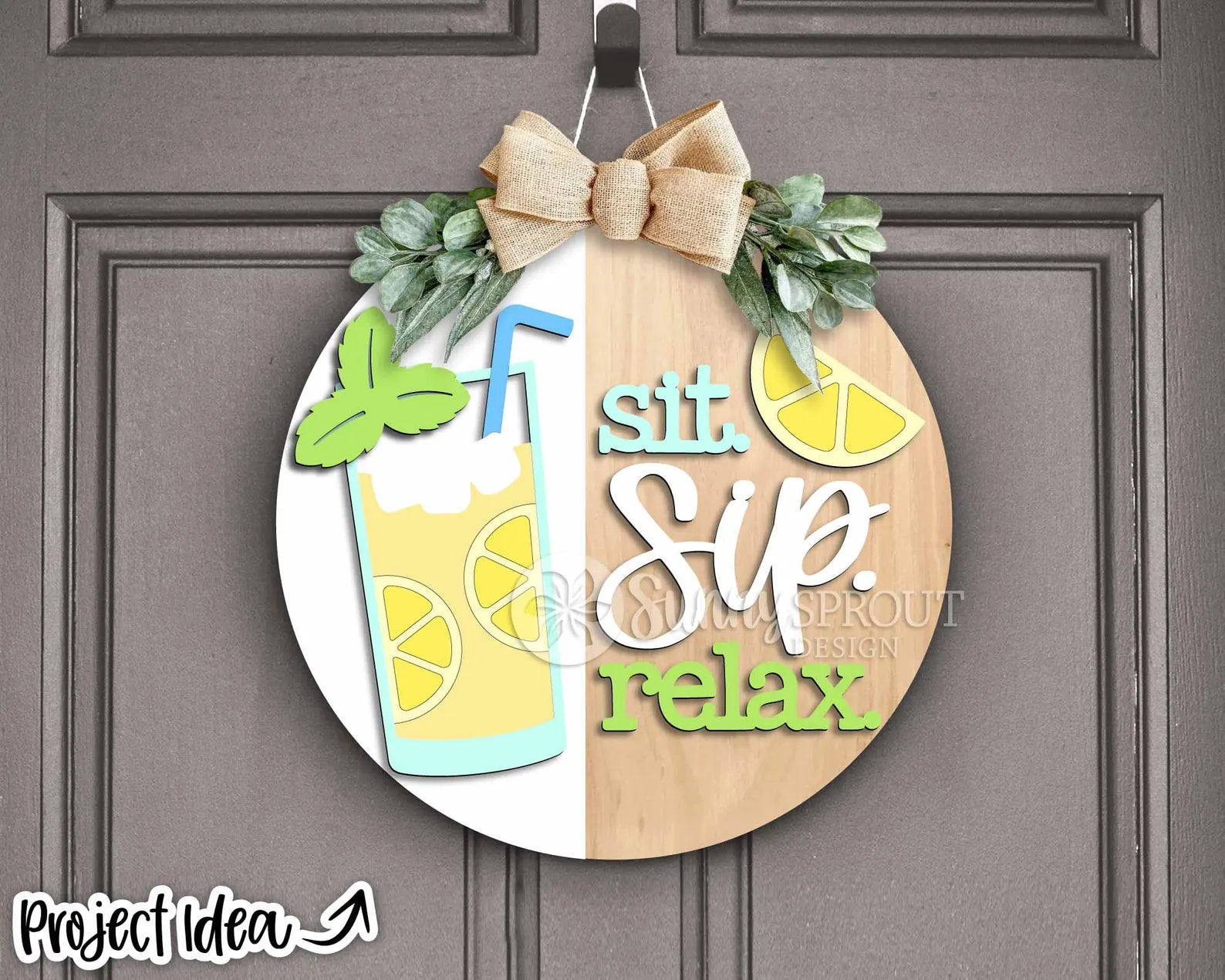 Sit Sip Relax Leamonade Round- DIY Blank