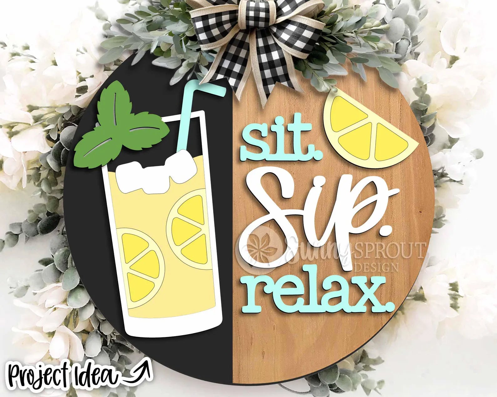Sit Sip Relax Leamonade Round- DIY Blank
