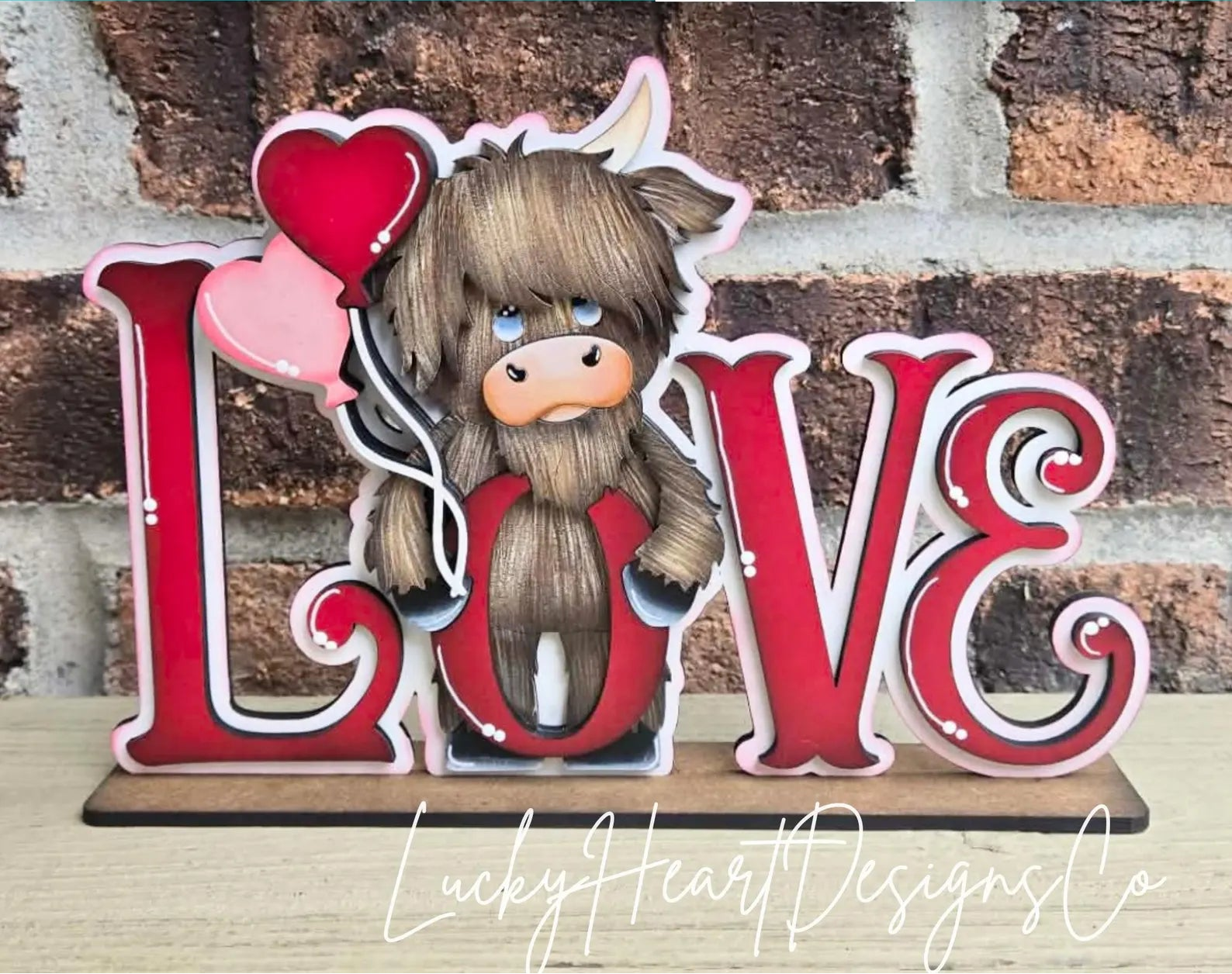 Highland Cow Love Shelf Sitter