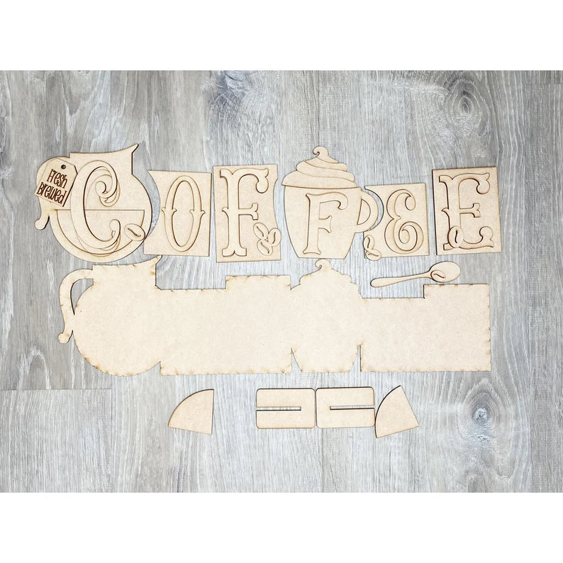 Coffee Word Block- Paint Party Kit