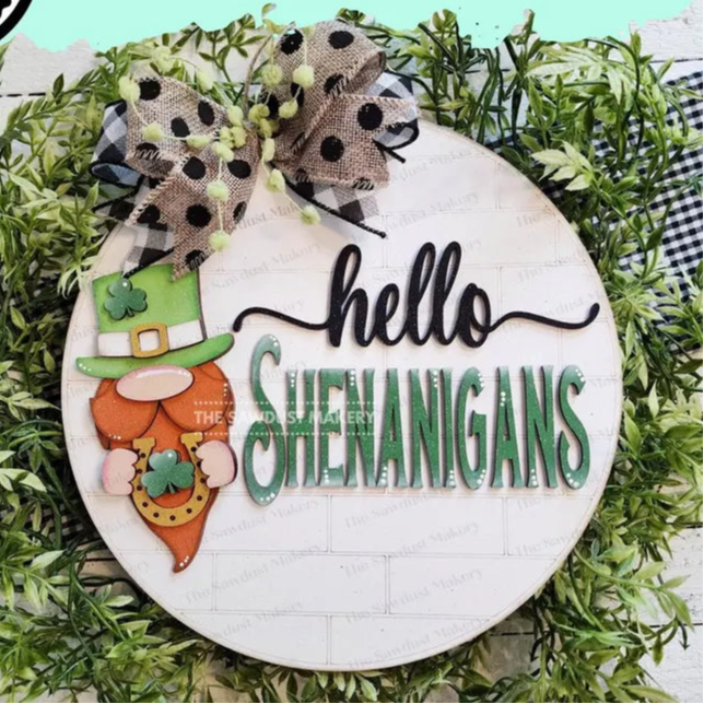 Hello Shenanigans Gnome Round- Paint Party Kit