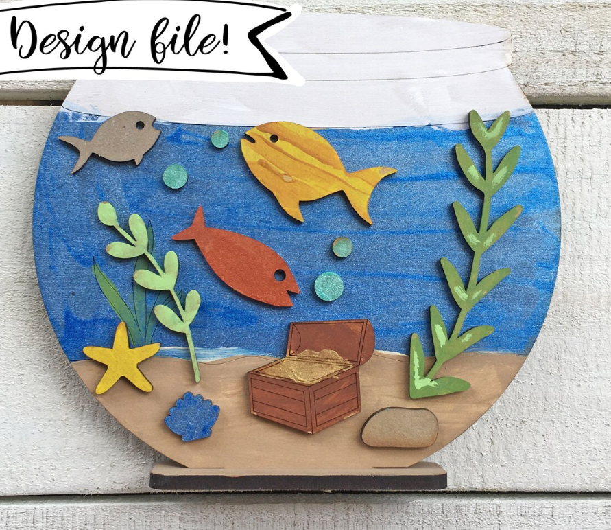 Fish Bowl Shelf Sitter- Paint Party Kit