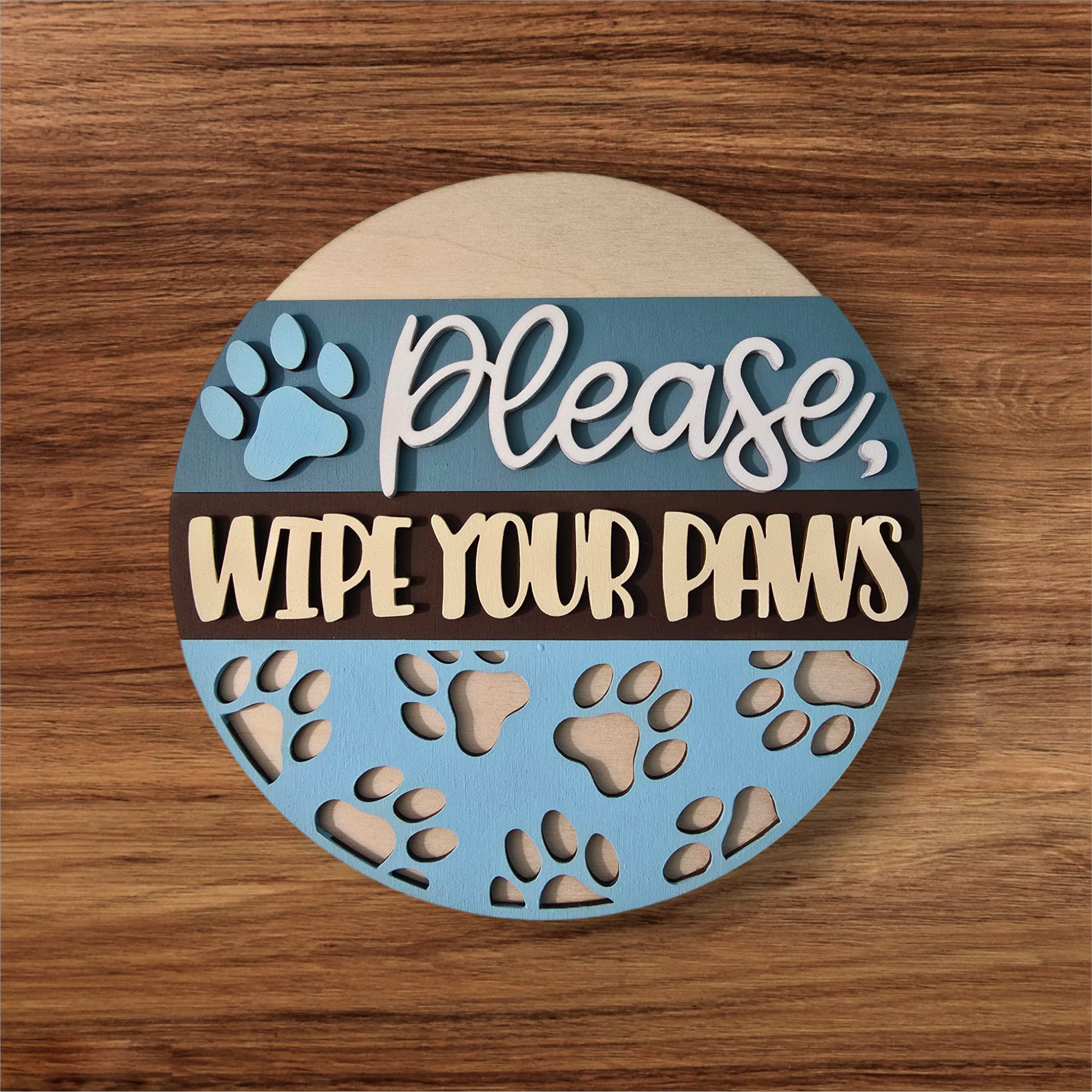 Please Wipe Your Paws Round- Paint Party Kit
